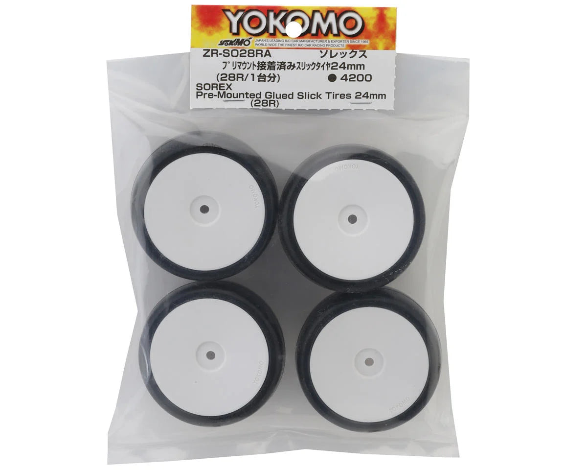 OUT OF STOCK YOKOMO ZR-SO28RA Sorex Pre-Glued Touring Car Tires (4) (28 Shore) (Asphalt Insert)