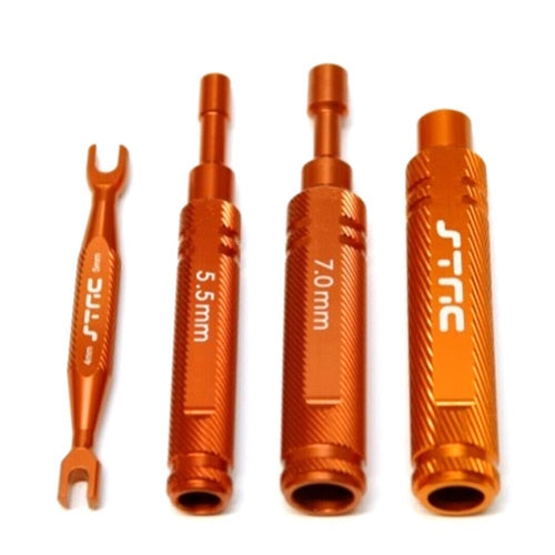 STRC STRA1518O Aluminum Complete Tool Kit with Wrench+Nut Drivers+Handle Orange
