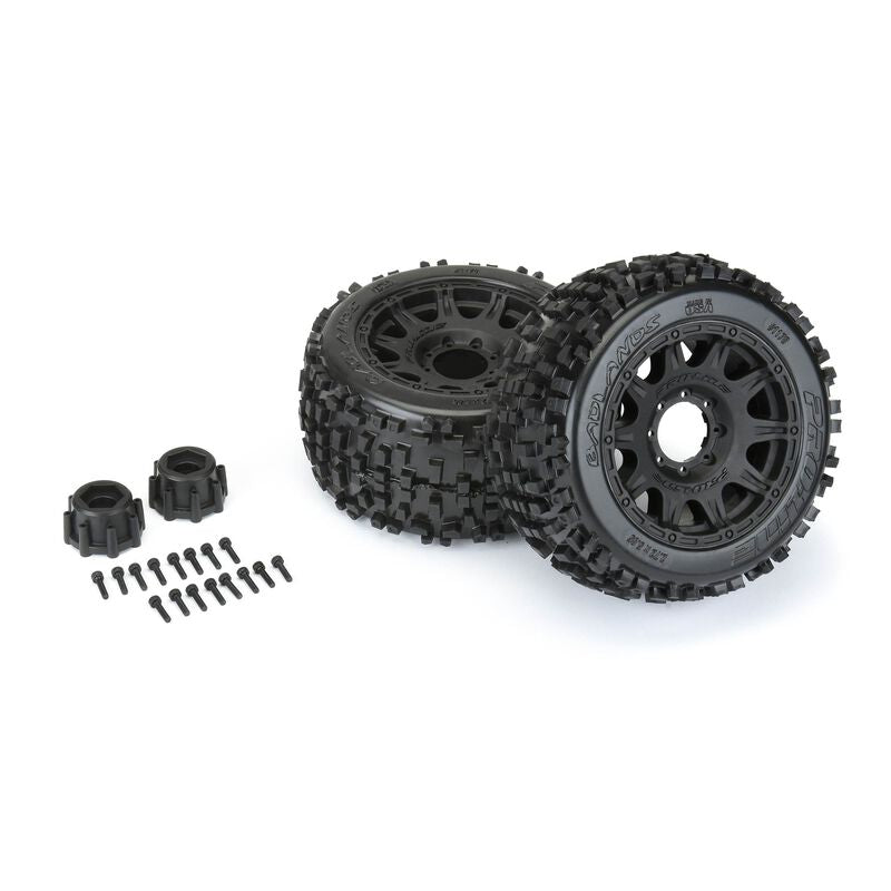 PROLINE PRO117810 Badlands 3.8" All Terrain MT Tires, Raid Black Mounted 8x32 17