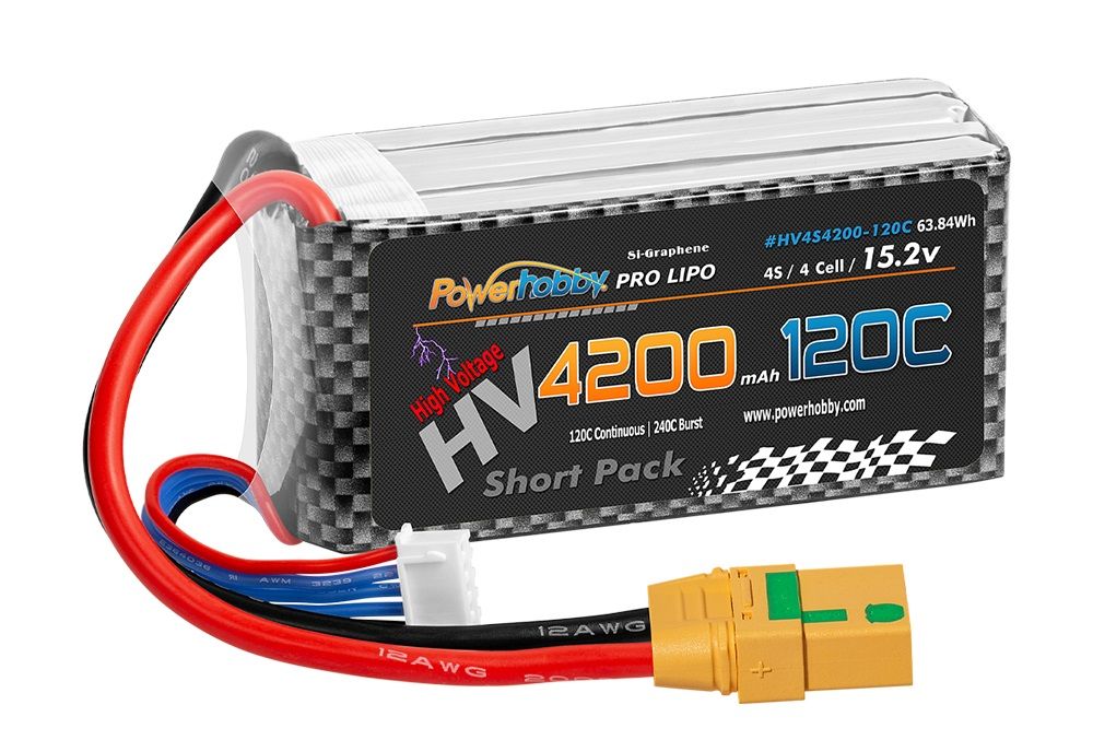 Powerhobby 4S 15.2V 4200mah 120C GRAFENO + Batería Lipo HV con enchufe XT90