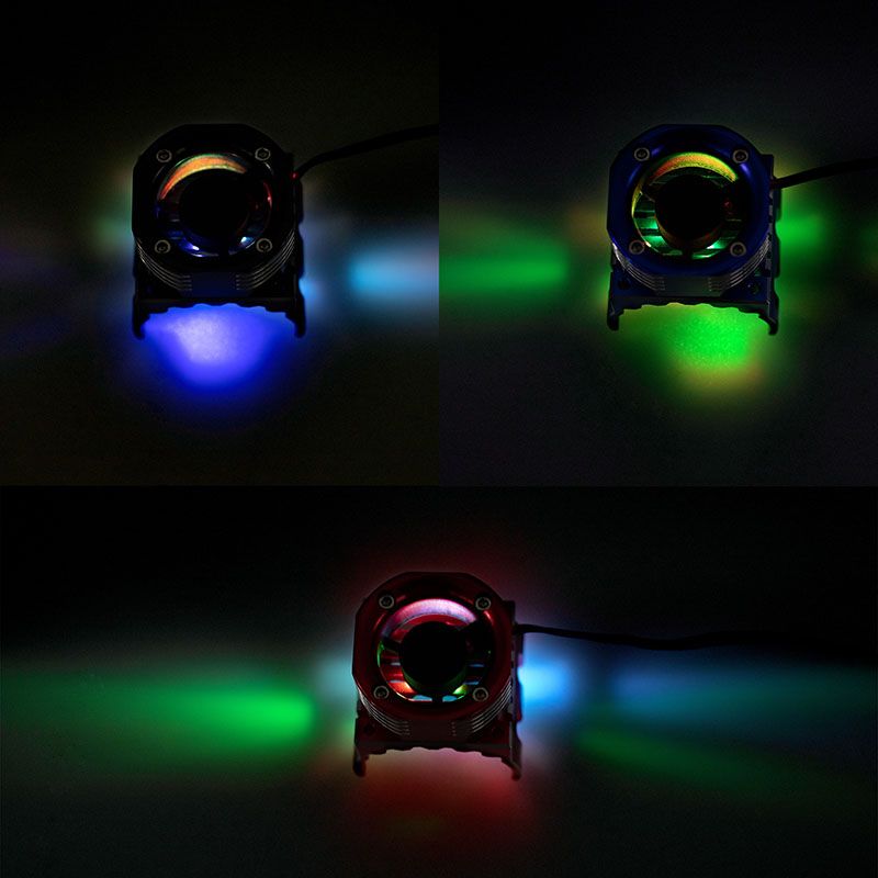 PowerHobby PHT1299-Blue 1/8 Ventilador de refrigeración con luces LED de alta velocidad de aluminio