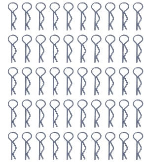 IronManRc PINES PARA CUERPOS DE ACERO ESCALA 1/10 (50) PAQUETE Plata