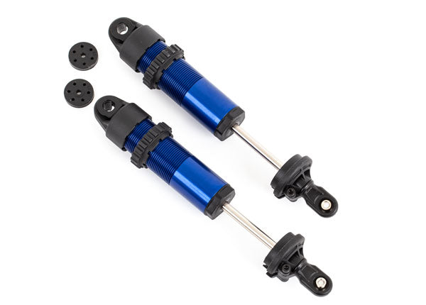 Amortiguadores Traxxas 9661, GT-Maxx®, largos, aluminio (anodizado en azul) (completamente ensamblados)