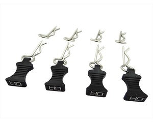 Hot Racing AC03EZ01 1/10 Tiradores EZ de aluminio con clips para el cuerpo (negro) (4)