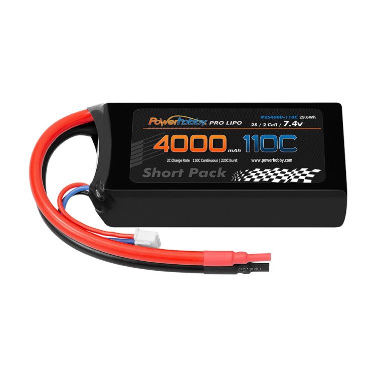Powerhobby 2S 7.4V 4000mah 110C-220C Batería Lipo de carreras de arrastre corto