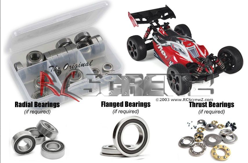 RC SCREWZ ARRM008R Arrma RC Typhon 6s BLX Rubber Shielded Bearing Kit