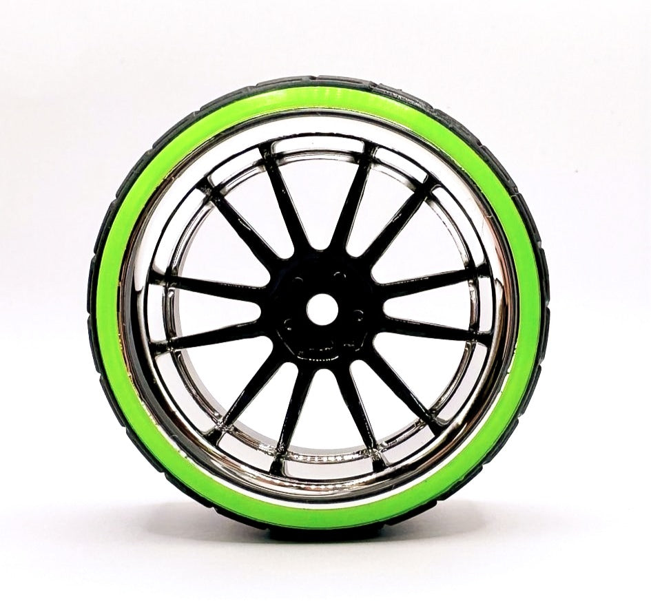 RUEDAS DE DERIVA IRONManRc 1/10 CON NEUMÁTICOS DUROS * CALLES CSL * PAQUETE DE 4