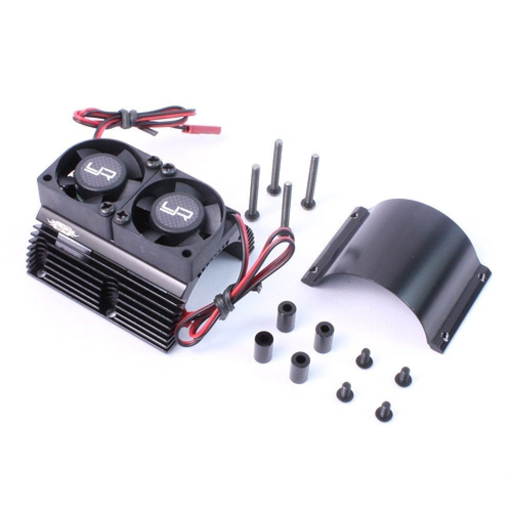 Yeah Racing YA-0261BK Heat Sink w/ Twin Tornado High Speed Fans sets 1:8 Motors