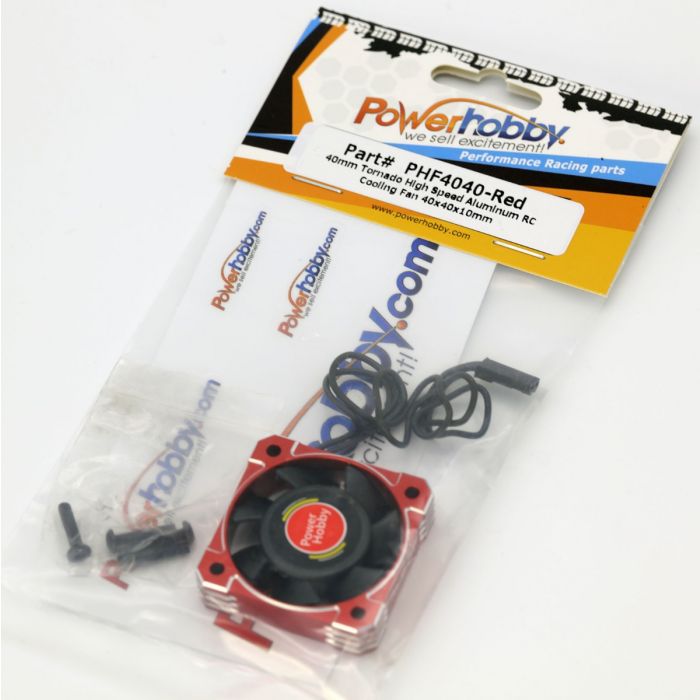 Powerhobby PHBPHF4040RED 40mm Aluminum Tornado High Speed HV RC Cooling Fan Red