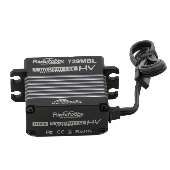 Powerhobby PH729MBL HV servo à engrenages en acier sans balais étanche/boîtier en aluminium