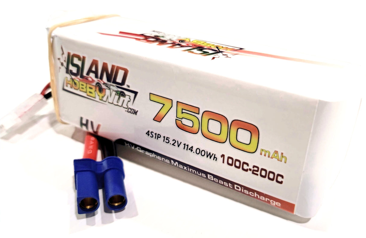 ISLANDHOBBYNUT 4S 7500 MAH 15.2v 100C - 200C BATTERIE LIPO AVEC FIL DE CALIBRE 8