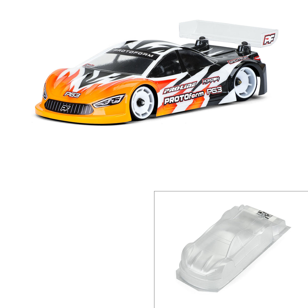 Protoform PRM159015 1/28 P63 Light Weight Clear Body: Mini-Z & 1/28 Chassis (98mm WB)
