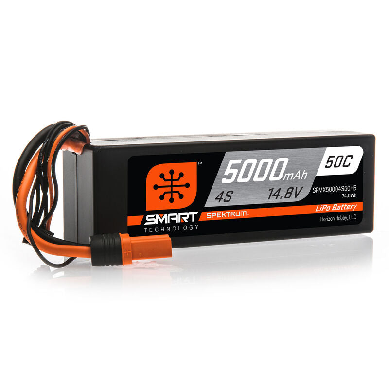 SPEKTRUM SPMX50004S50H5 14.8V 5000mAh 4S 50C Batería LiPo de estuche rígido inteligente: IC5