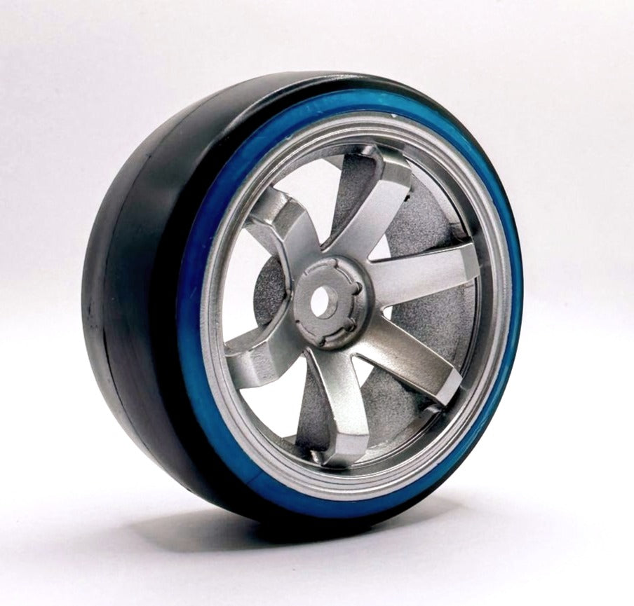 RUEDAS DE DERIVA IRONManRc 1/10 CON NEUMÁTICOS DUROS * 6 RADIOS TE37 DAVEEZ * PAQUETE DE 4