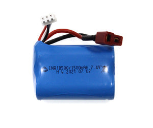Batterie RACERS EDGE RCE6412 Li-Ion 7,4 V 1500 mAh (TYPE 18500) avec prise en T pour B