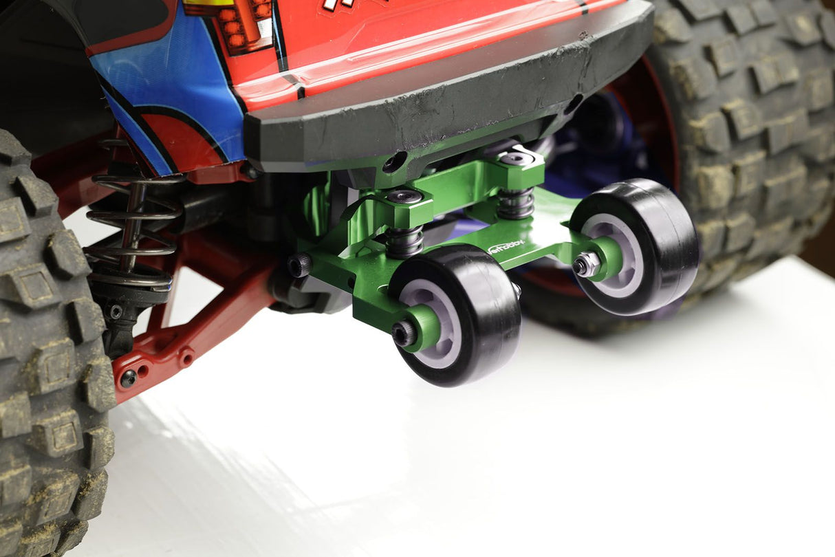 Powerhobby PHMAXX01-Barra con ruedas de aluminio Traxxas Maxx verde - Piezas de mejora