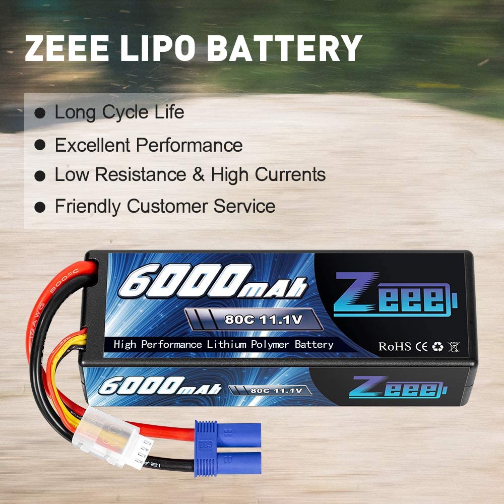 Batteries Lipo Zeee 3S 6000mAh avec connecteurs EC5 Étui souple