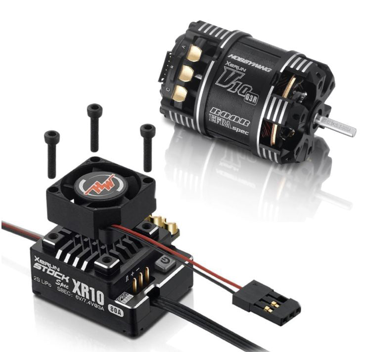 HOBBYWING XR10 Pro Stock Spec Combo XR10 Stock Spec 2S V10 G3R 25.5T Sensored