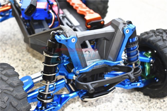 GPM TXMS028 BLUE TRAXXAS MAXX MONSTER TRUCK Aluminum Front Shock Mount - 9pc set