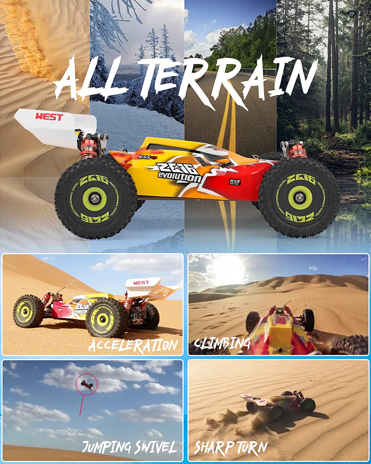 WL Toys 144001 RC Car RTR 1/14 Escala 2.4GHz Coche de Control Remoto 4WD Sin Escobillas