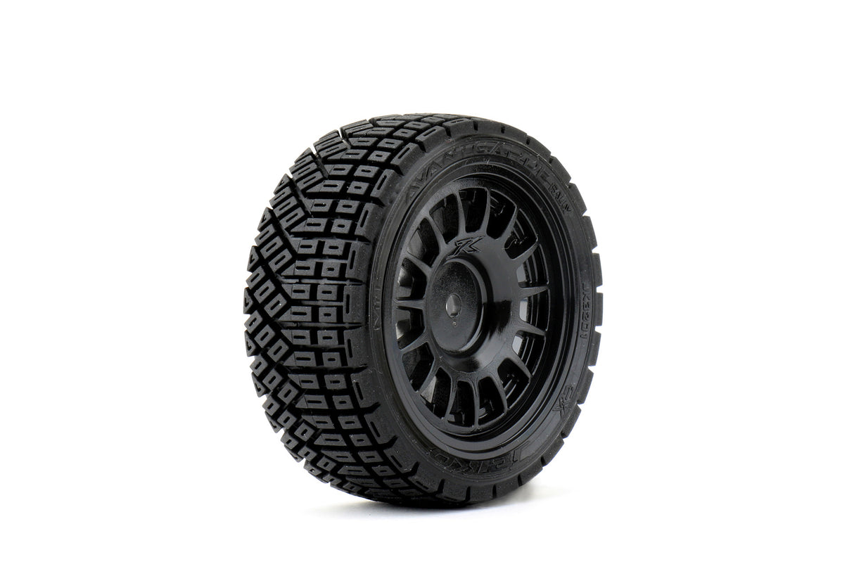 JETKO JKO3201CBMSG 1/10 Rally Avantgarde Tires Mounted on Black Claw Rims