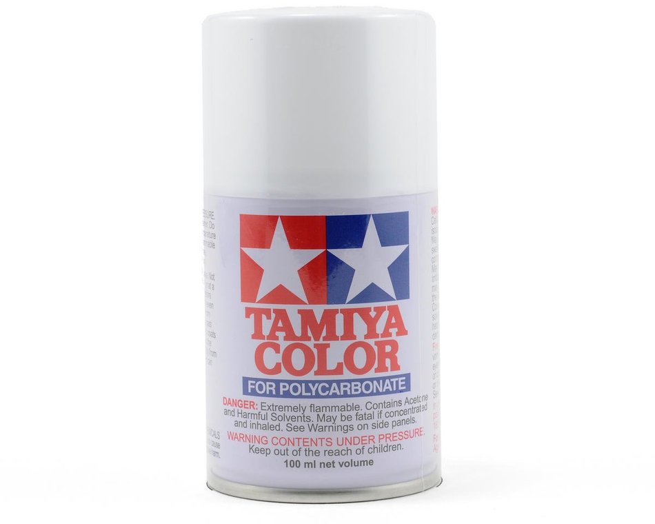 Pintura en aerosol Tamiya PS-1 Lexan blanca (100 ml)