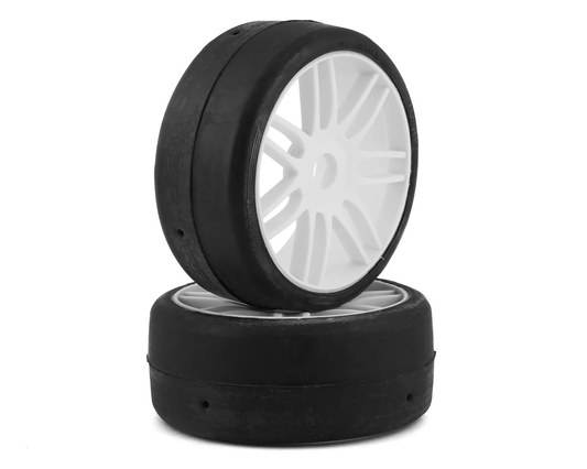 GRP GTH02-S7 GT T02 Slick S7 MediumHard Mounted Belted Tires (2) 1/8 Buggy WHITE
