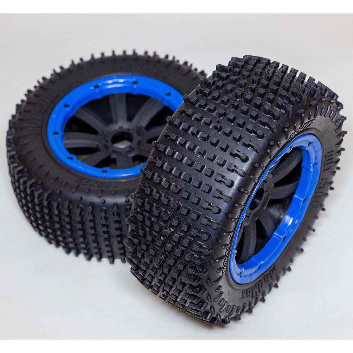 DDMRACING MMX100BL MadMax Complete Assembled "Pin" Tire/Wheel set Blue Beadlocks