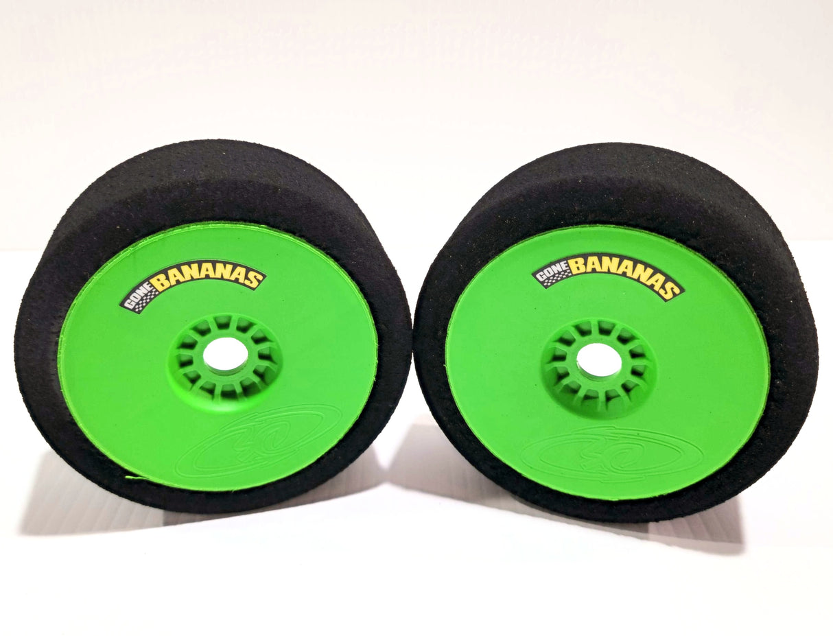 GONE BANANAS DRAG RACING MOUSSES AVEC JANTES VERTES 30 SHORE