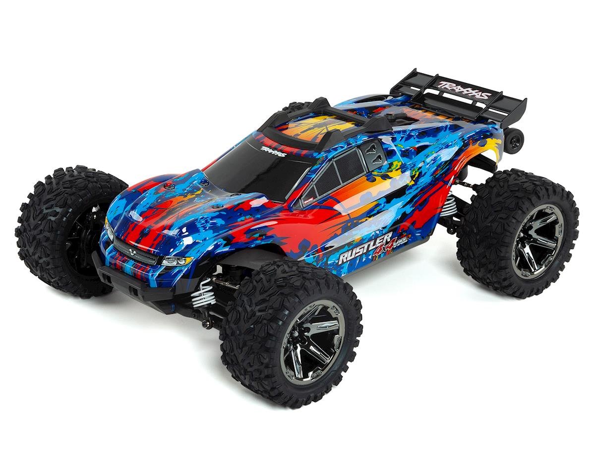 Traxxas 67076-4-RED Rustler 4X4 VXL Camion de stade RTR 1/10 4WD sans balais