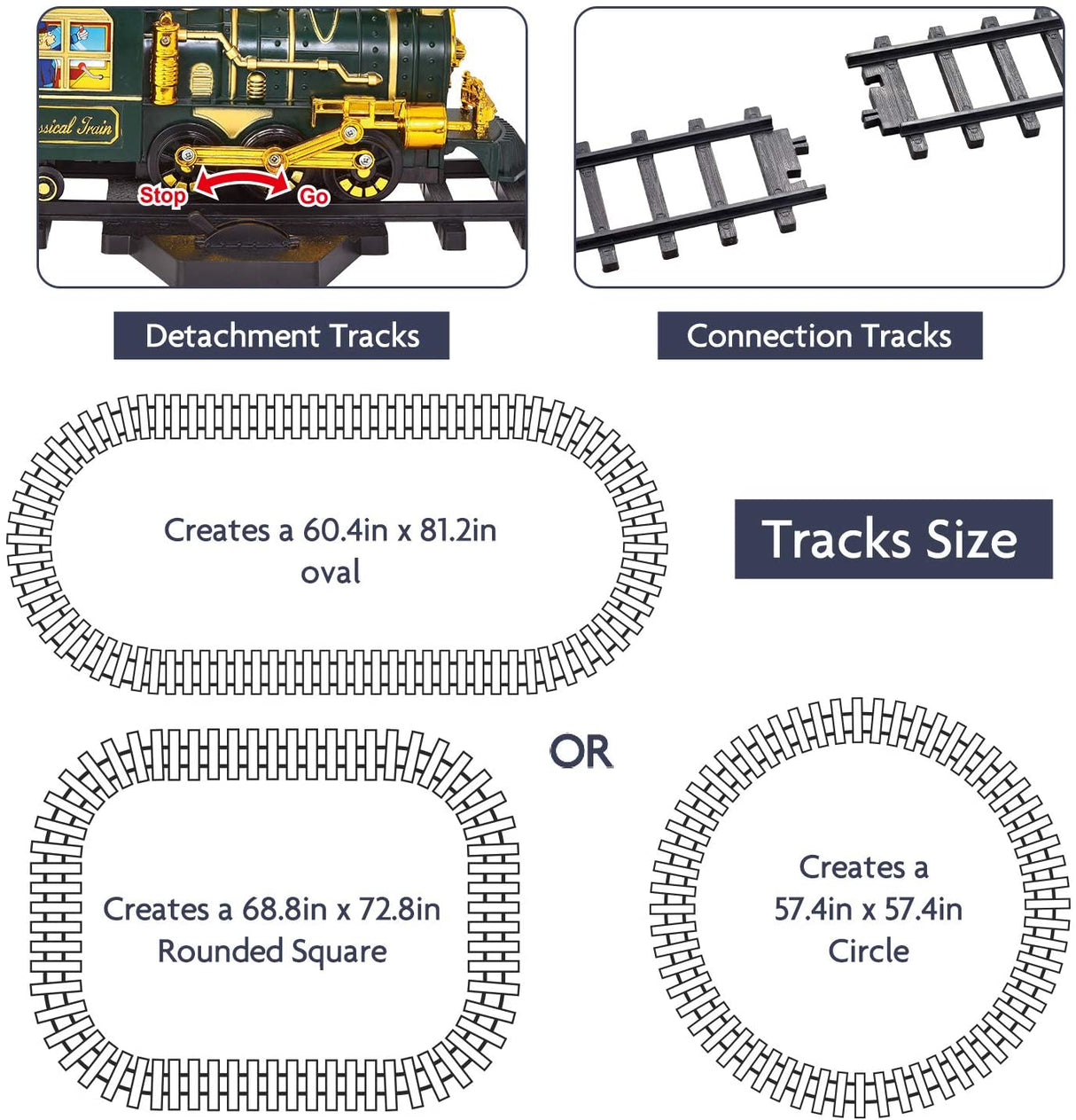 Classical Train Set Toy with Remote & Dinosaur