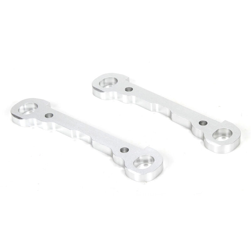 Losi - LOS254030 Front Hinge Pin Braces, Aluminum, Silver (2): MTXL