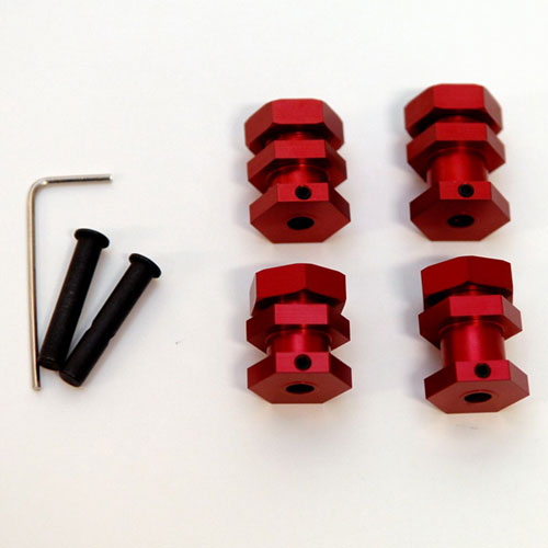 STRC Machined Aluminum 17mm Hex Conversion Kit, Red, for Traxxas Slash/Stampede