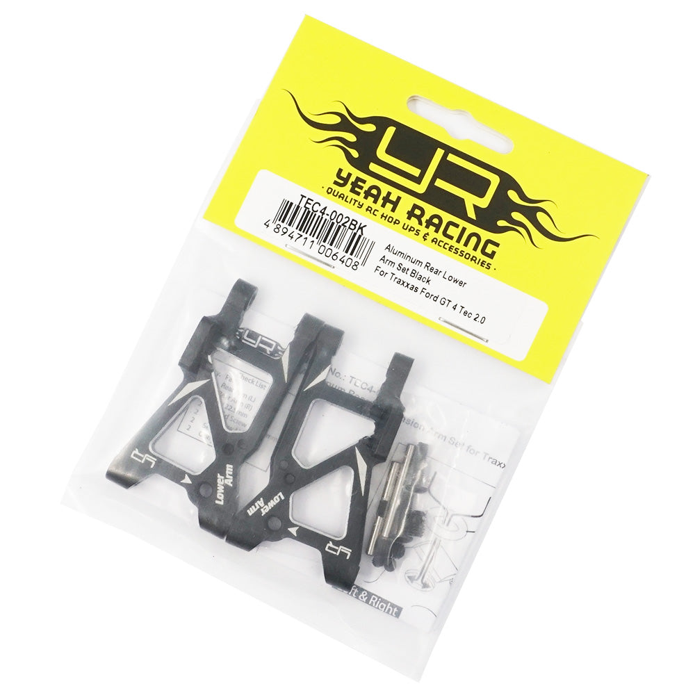 Yeah Racing TEC4-002BK ENSEMBLE DE BRAS INFÉRIEURS ARRIÈRE EN ALUMINIUM NOIR