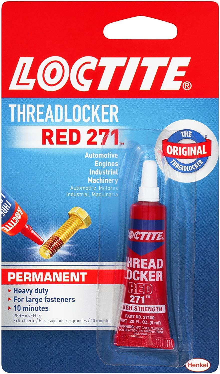 Henkel Loctite Blue 242 Threadlocker, Removable - 0.2 fl oz tube