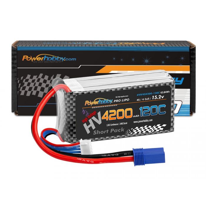 Powerhobby 4S 15.2V 4200mah 120C GRAFENO + Batería Lipo HV con enchufe EC5