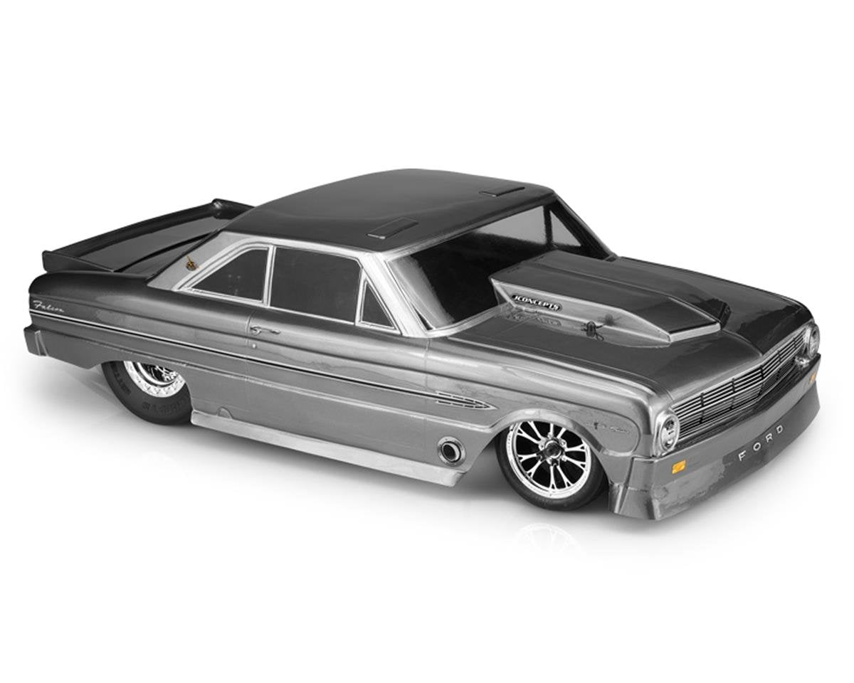 JConcepts 0386 1963 Ford Falcon Street Eliminator Drag Racing Body (transparente)