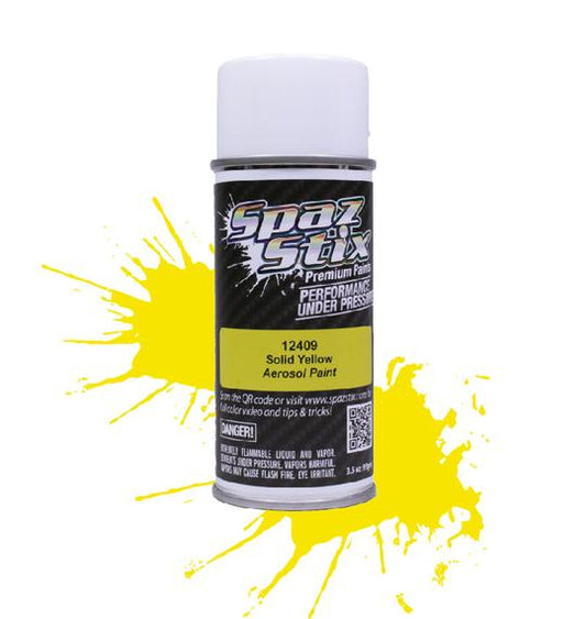 Spaz Stix 12409 Solid Yellow Aerosol Paint, 3.5oz Can