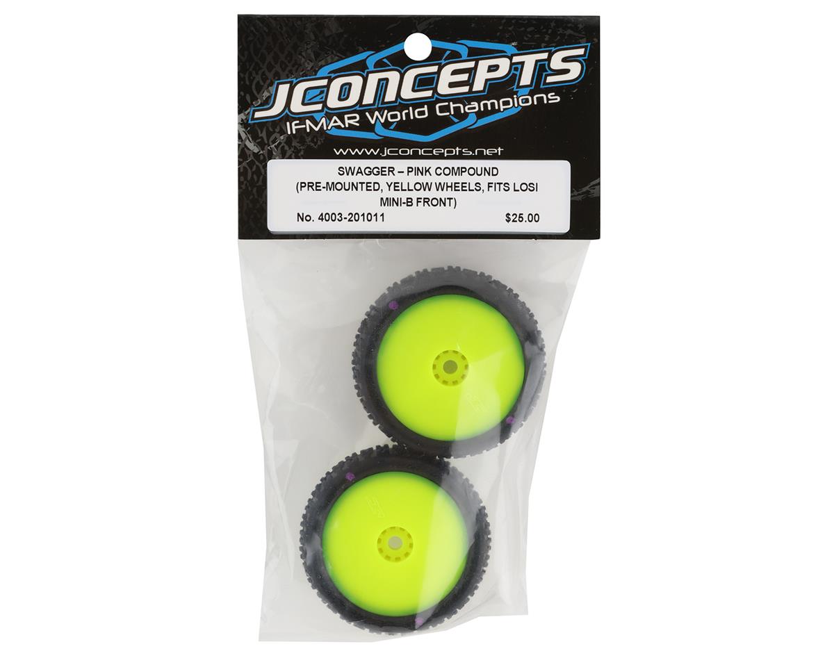 JConcepts 4003-201011 Mini-B Swagger Pre-Mounted Front Tires (Yellow) (2) (Pink)