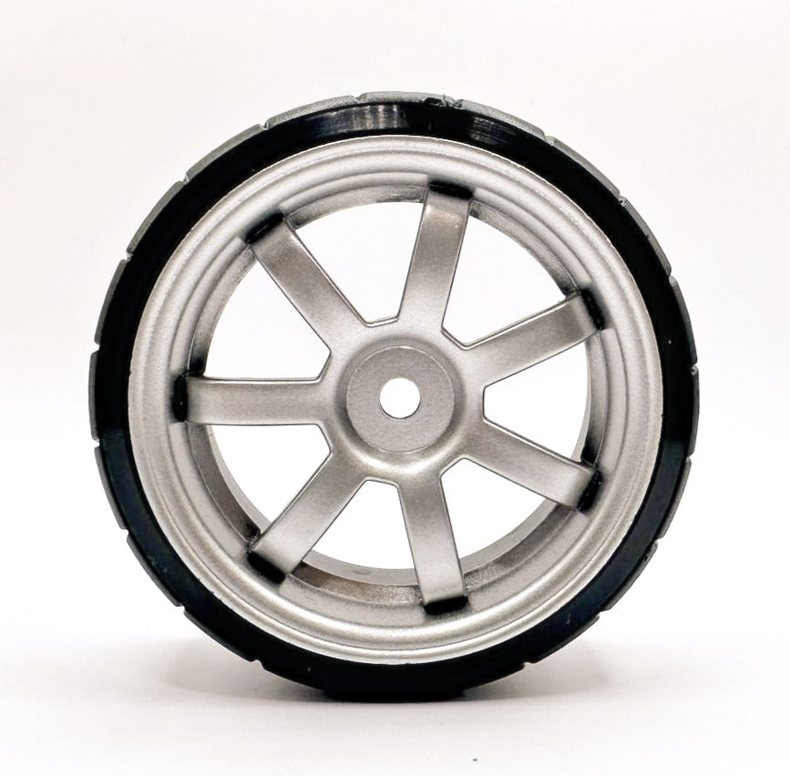 IRonManRc 1/10 DRIFT WHEELS W/ HARD TIRES * 6 SPOKE TE37 DAVEEZ V1 * 4 PACK