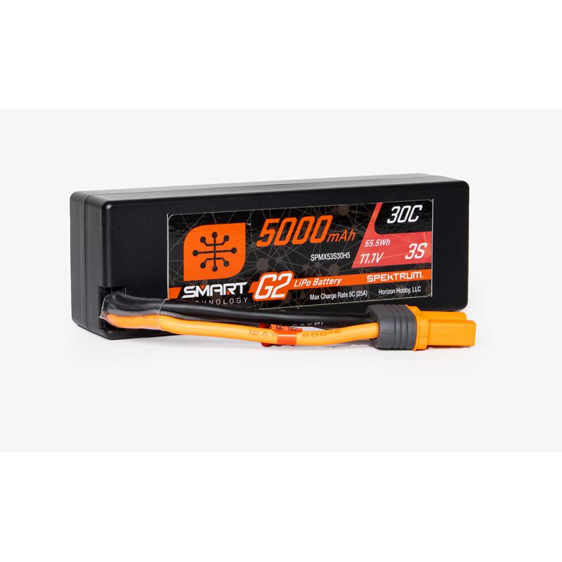 SPECKTRUM SPMX53S30H5 11.1V 5000mAh 3S 30C Smart G2 Batería LiPo rígida: IC5