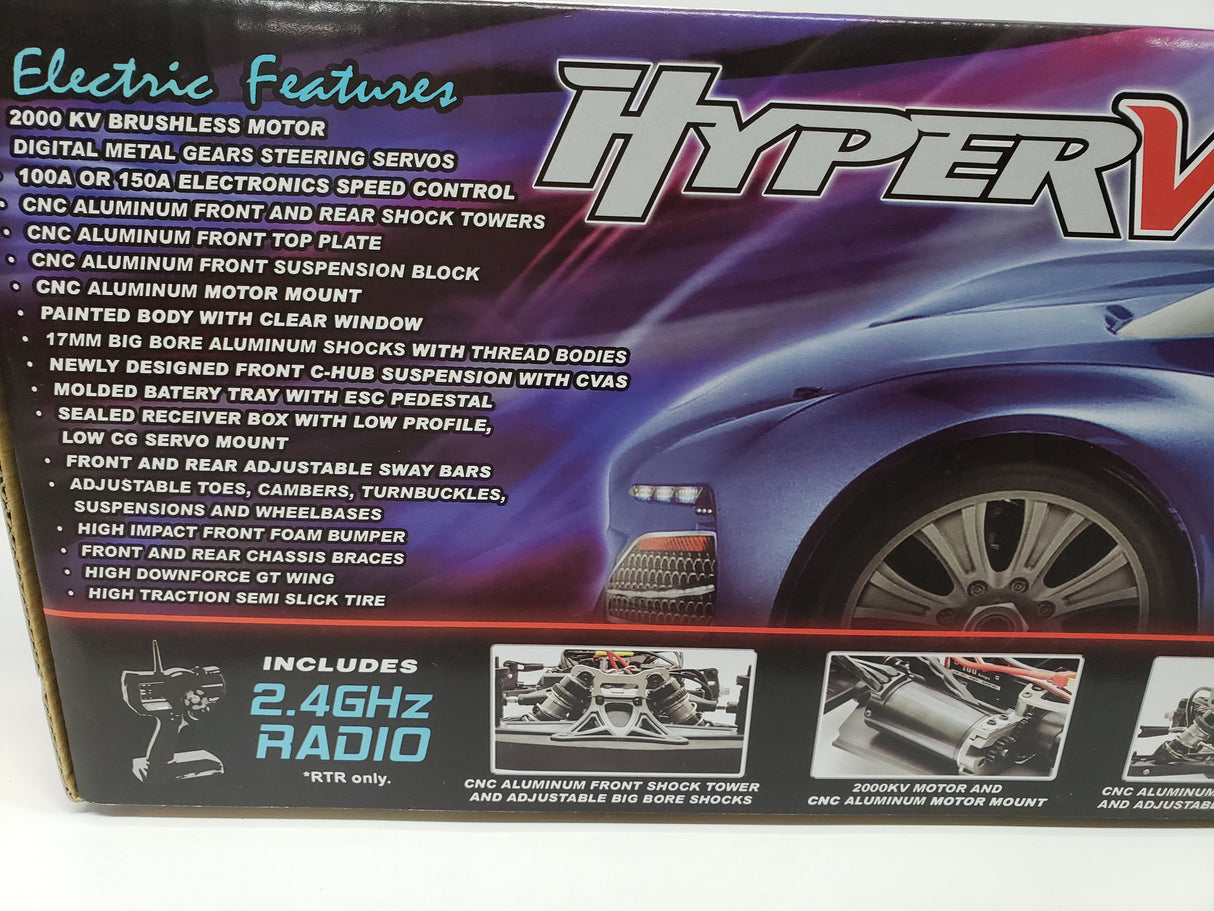 Rodillo HoBao HB-VTE Hyper VTE On-Road eléctrico 1/8 GT con cuerpo transparente