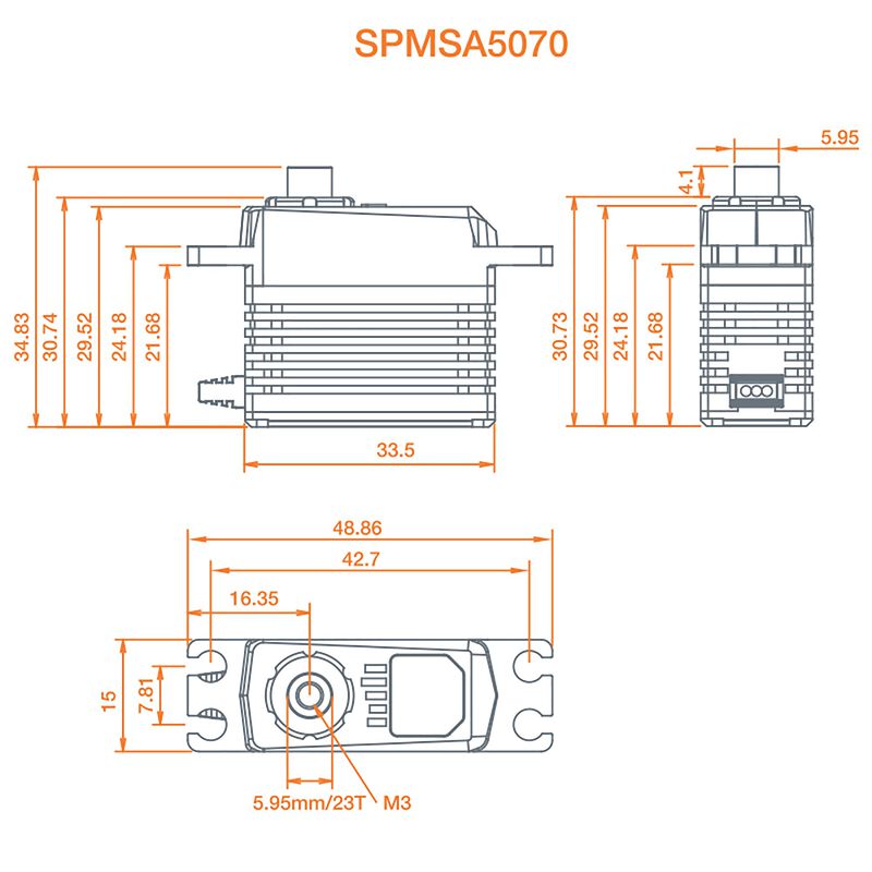 SPEKTRUM SPMSA5070 Mini Digital HV High Torque High-Speed Brushless Metal Gear A