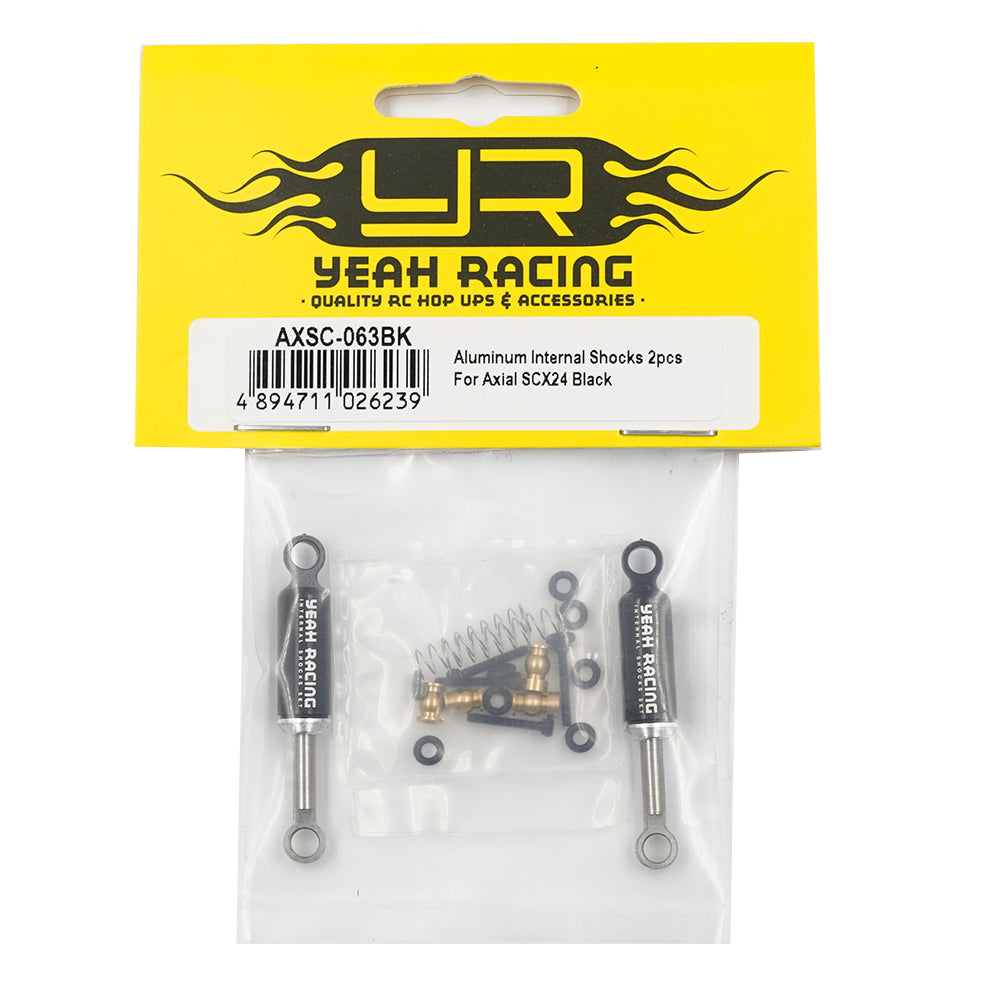 Yeah Racing AXSC-063BK ALUMINUM INTERNAL SHOCKS 2PCS FOR AXIAL SCX24 BLACK