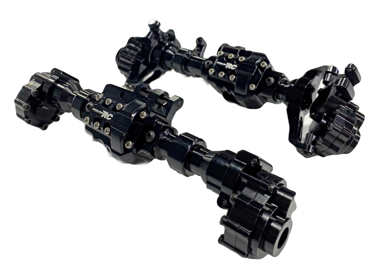 IRonManRc TRX4 Boîtier d'essieu de portail en métal avant et arrière (NOIR)