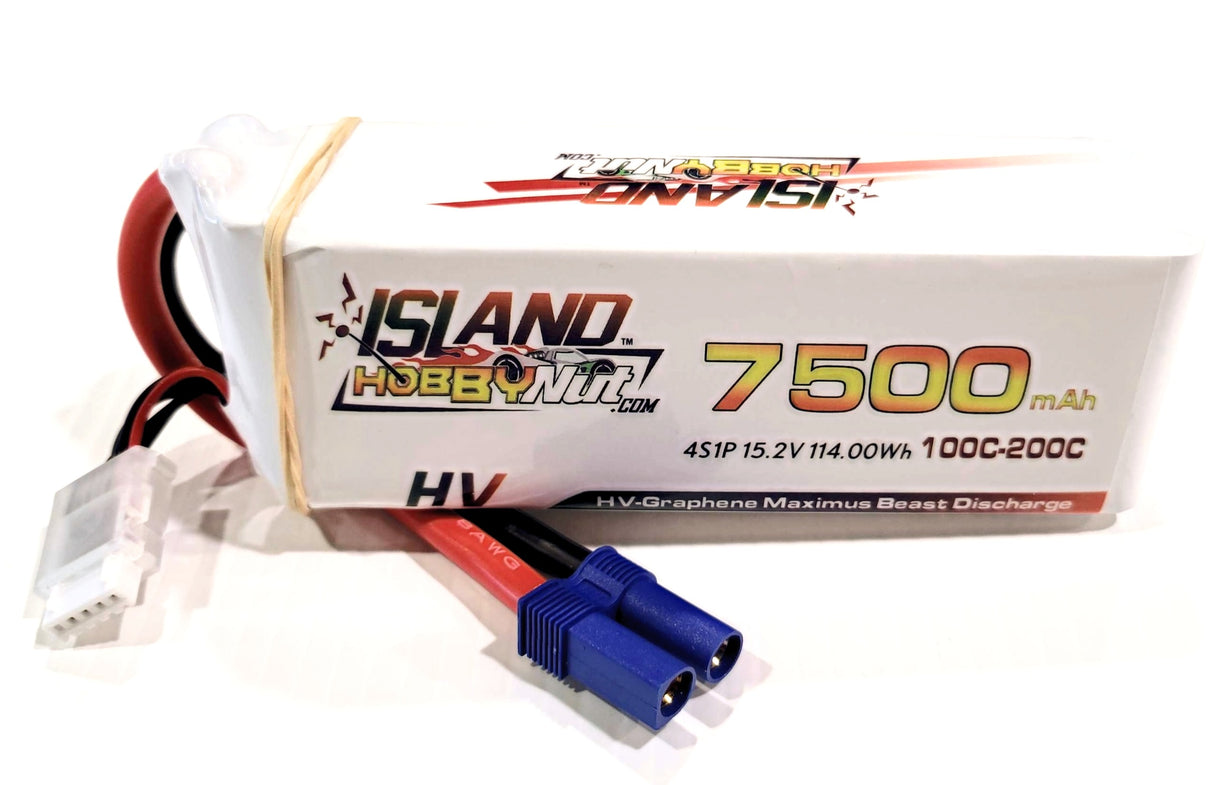 ISLANDHOBBYNUT 4S 7500 MAH 15.2v 100C - 200C BATTERIE LIPO AVEC FIL DE CALIBRE 8