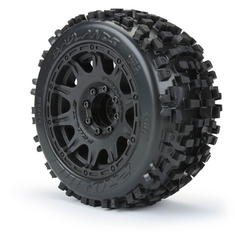 PROLINE PRO117810 Badlands 3.8" All Terrain MT Tires, Raid Black Mounted 8x32 17