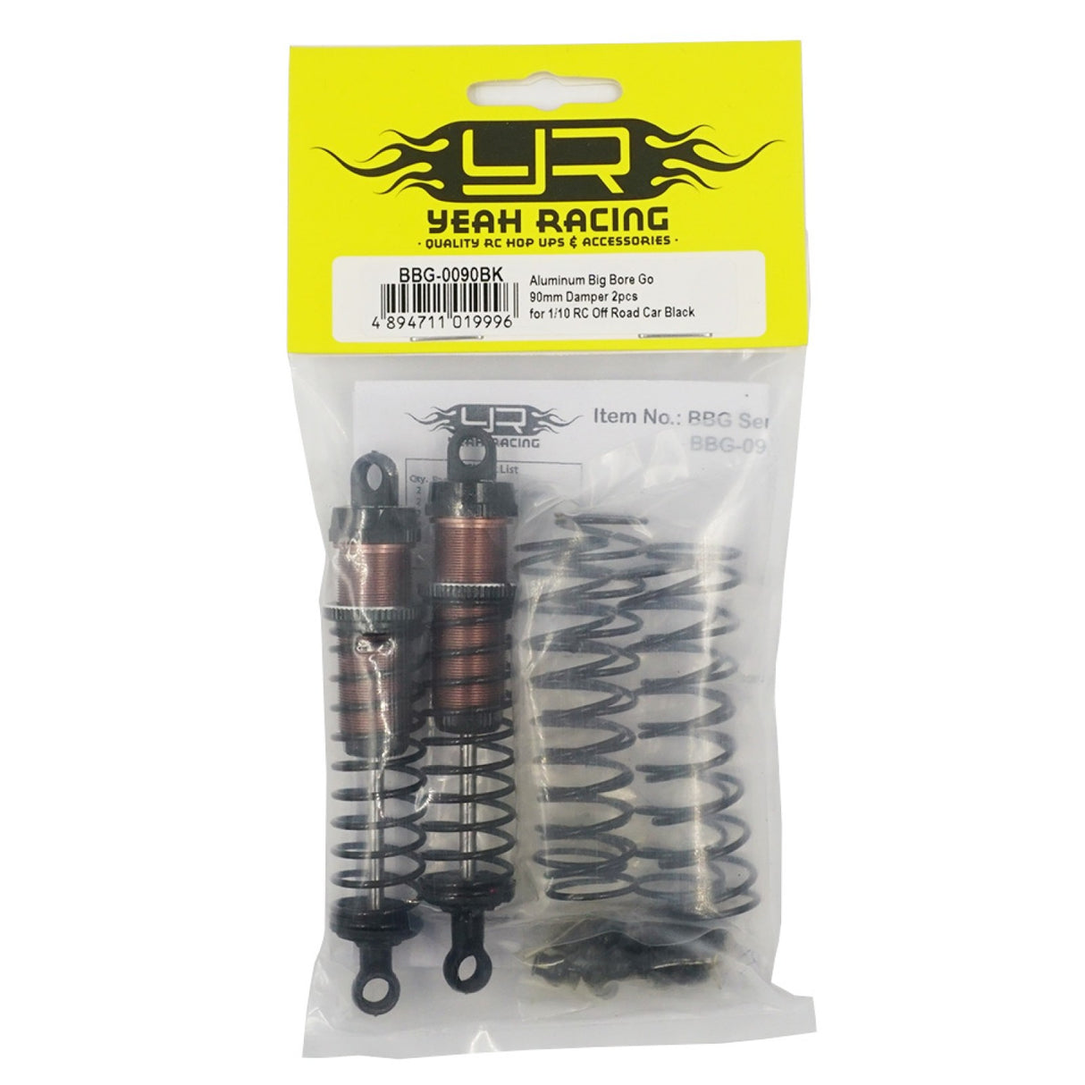 OUAIS RACING 0090BK ALUMINIUM BIG BORE GO 90MM AMORTISSEUR 2PCS POUR 1/10 RC