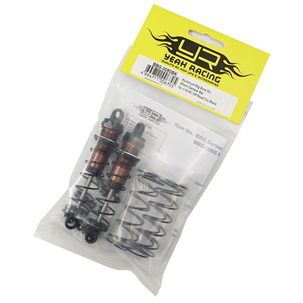 YEAH RACING BBG-0080BK ALUMINUM BIG BORE GO 80mm DAMPER SET FOR 1/10 RC OFF ROAD CAR BLACK