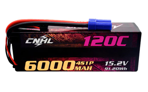 CNHL Racing Series LiHV 6000mAh 15.2V 4S 120C HV Hard Case Lipo Battery with EC5